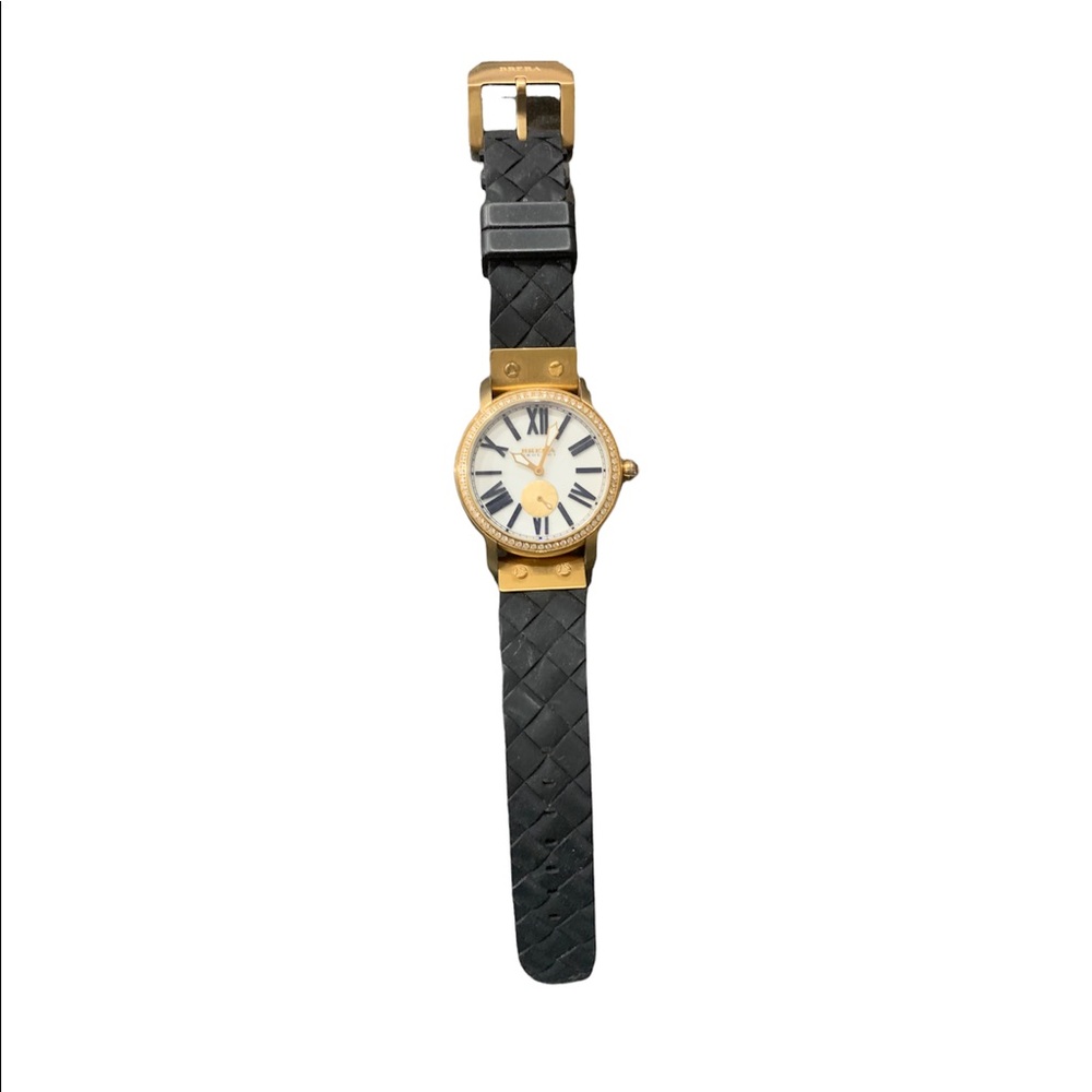 Brera Orologi Gold Tone Watch with Diamonds and Rubber Strap 38mm - Picture 3 of 4